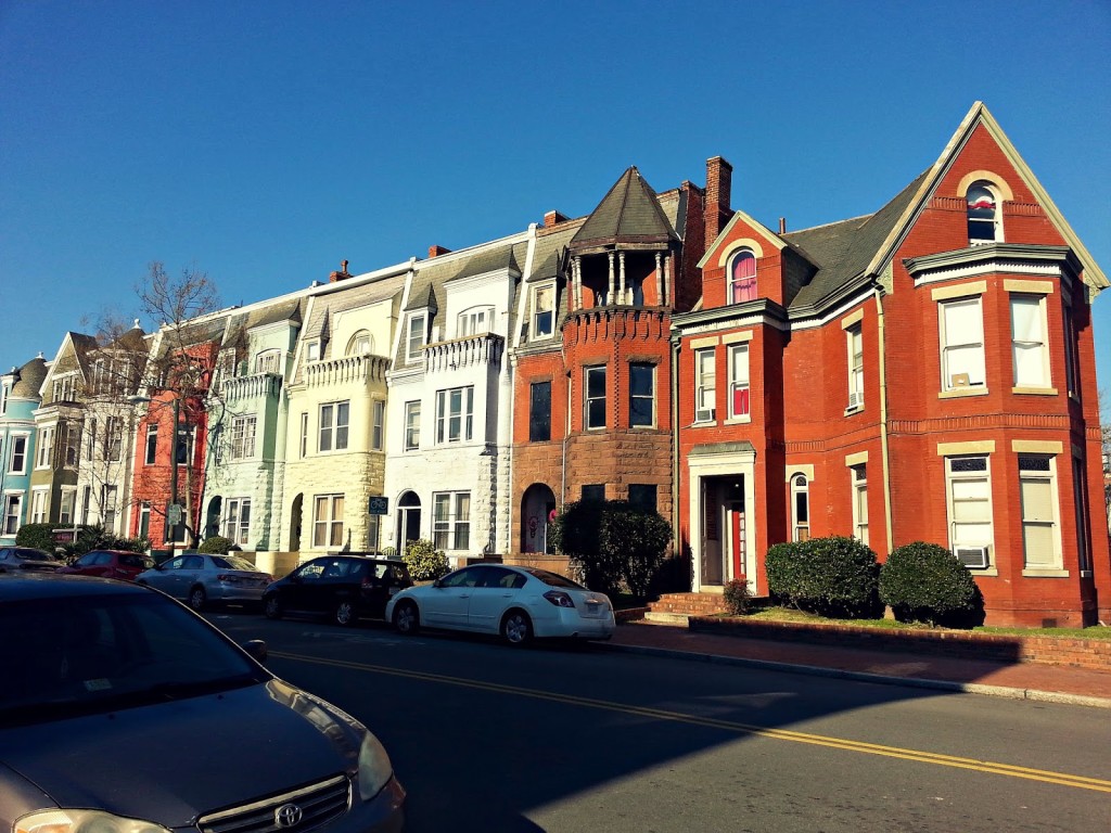 Floyd Avenue, Richmond, Virginia. Rows of old Victorian houses