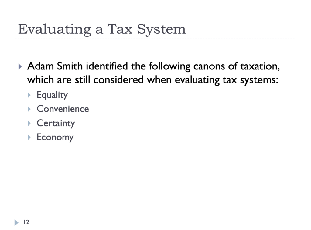 Evaluating a Tax System