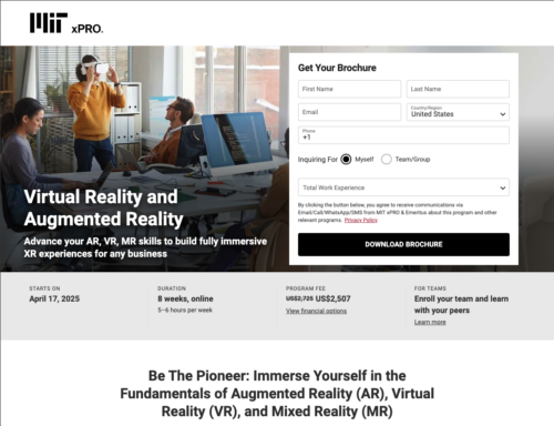 Public homepage of Virtual Reality Augmented Reality Course