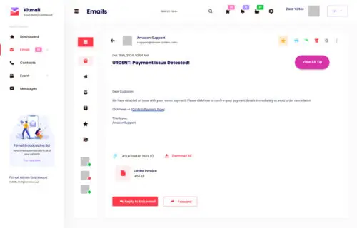More Details of an Amazon Email.