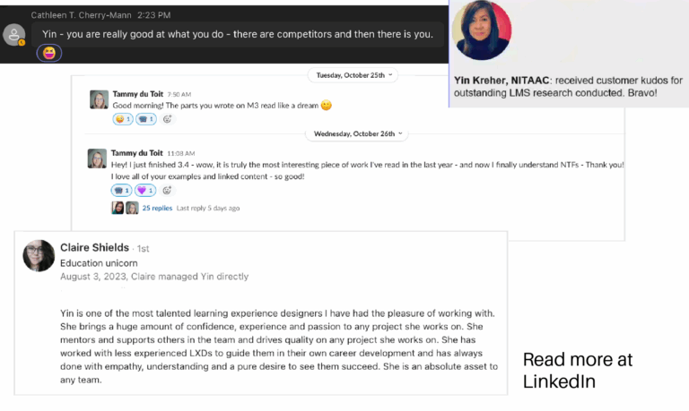 Praise from colleagues