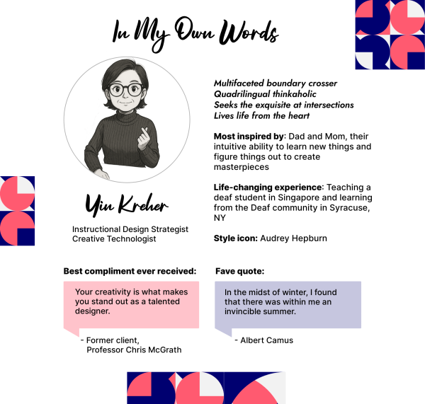 Profile of Yin Kreher. See textt-only Google Doc for details.